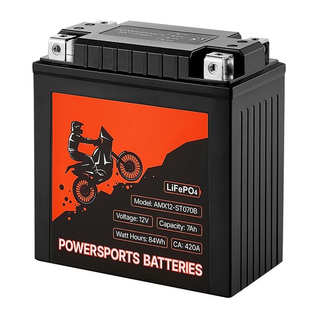 PowerSports Batteries New 12V 7Ah LiFePO4 Motorcycle Battery D0100X32UTP for Powersports