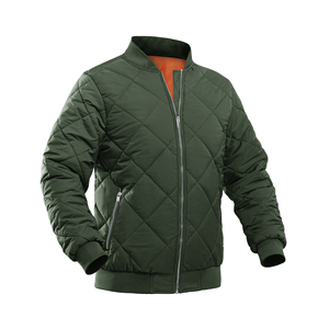 Wholesale Single-layer Winter Quilted Windbreakers <b>Jackets</b> <b>Canvas</b> Zipper Front Waterproof Windproof Outdoor Hiking - Product Image 5