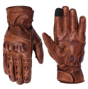 Guantes de Motocicleta de Invierno de Alta Calidad, Talla Grande, Transpirables, Ligeros, Resistentes al Viento, sin Mangas, de Cuero de Cabra Marrón, para Carreras - Product Image 1