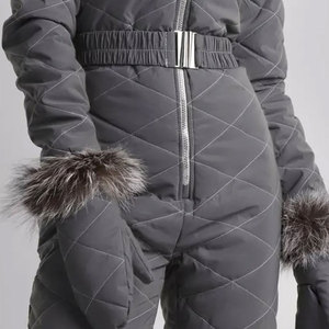 Conjunto de esquí para mujer con capucha, cremallera, calefacción, 3 capas, impermeable, transpirable y cortavientos, de estilo único. - Product Image 6