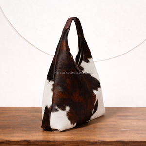 Sac hobo en cuir de vachette à poils, grande capacité, pour femme, style western, sac à main, logo personnalisé, sac fourre-tout cowgirl - Product Image 3