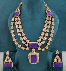 Conjunto de joyería Rani Haar de latón y moissanita de primera calidad con doblet de piedra pulida en oro, perfecto para bodas y fiestas, conjunto de lujo. - Product Image 1