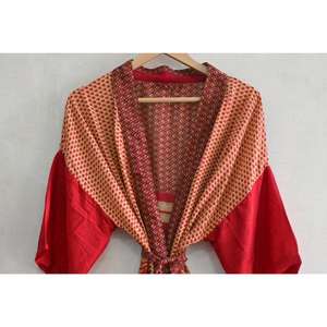 Robe Kimono Grande Taille en Soie Respirante avec Patchwork pour Femme – Peignoir de Nuit Long de Luxe Style Bohème Designer – Tenue d'Intérieur - Product Image 2