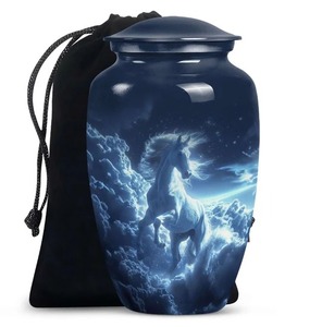 Urna Funeraria Clásica Azul Real para Cenizas Humanas de Adultos, Urna Decorativa Grande de Aluminio con Bolsa Gratis - Product Image 1