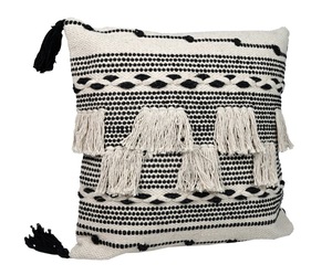 Bohemian Handmade Cotton Square Cushion Cover with Tassels Tufted Customizable <b>Throw</b> Pillow Case <b>for</b> <b>Bed</b> Sofa Living Room Decor - Product Image 5