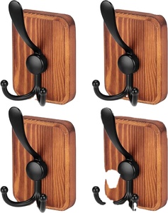 Coat <b>Hooks</b> <b>Wall</b> Mount Coat Rack and Hanger <b>for</b> Heavy Duty Hanging Coats Jackets Hats <b>Wall</b> <b>Hooks</b> With Black Aluminium - Product Image 1