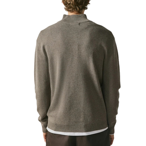Pull tricoté pour homme à col montant et fermeture éclair courte, couleur pierre foncée, manches longues, décontracté, chaud pour l'hiver, en tricot ultra doux, qualité supérieure - Product Image 3