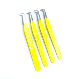 ชุดแหนบต่อขนตาสแตนเลสสีเหลืองแบบกำหนดเอง ปลายเรียบละเอียดสำหรับต่อขนตา - Product Image 4