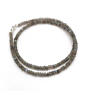 Natural Labradorite Faceted Rondelle Gemstone Choker Necklace 3MM 4MM Loose Stone Beaded Necklace For Men Women Party Wear - Product Image 2