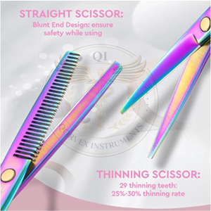 Tijeras Profesionales de Peluquería - Tijeras de Corte y Entresacado de Cabello de 6.5 Pulgadas, Set para Principiantes, Color - Product Image 5