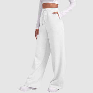 Wide Leg Pants for <b>Women</b>’S <b>Fleece</b> <b>Lined</b> Sweatpants Straight Pants Bottom All-Math Plain Fitness <b>Joggers</b> Pants Travel Basic - Whi - Product Image 1