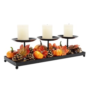 Portavelas de Calabaza de Halloween, Metálicos, Funcionan con Pilas, Decoración Interior, Juego de 4 - Product Image 1