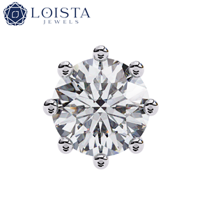 Pendientes Clásicos de Moda Luster Jewelry con Diamante Cultivado en Laboratorio de 2 Quilates y Oro Blanco de 18 Quilates para Mujer - Product Image 4