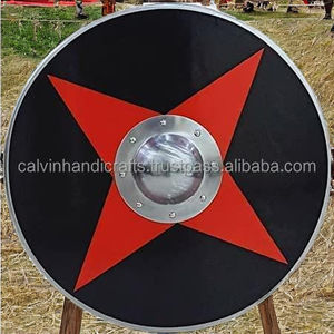 Escudo de Madera de 24 Pulgadas con Diseño Metálico, Acabado Pulido, Impresión en Grabado, Decoración para el Hogar, Artículo Coleccionable - Product Image 6