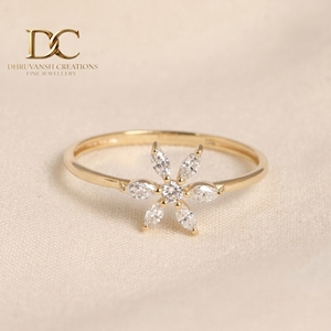 14KT Solid Yellow <b>Gold</b> IGI Certified Lab Grown Diamond Luxury Wedding Engagement Flower Design <b>Ring</b> Fine Classic Jewelry - Product Image 2