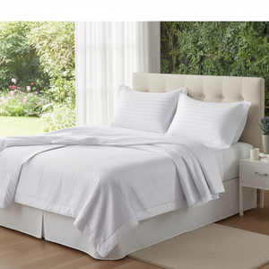 Juego de Sábanas de Satén a Rayas 1 PLW 220 TC, 1 Sábana de 60x90 Pulgadas, Ropa de Cama Simple para Hotel, King/Twin, Juego de Funda de Edredón de Algodón Cepillado de 300 Hilos - Product Image 3