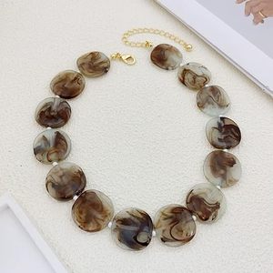 Necklace for Women Colorful Chunky Square <b>Round</b> Shaped Beaded Necklace Boho Jewelry Holiday Party Accessories - Product Image 3