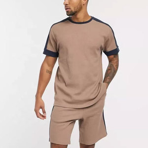 Ensemble de jogging d'été pour hommes, t-shirt avec short assorti, ensembles de shorts de sport pour hommes, t-shirt et short, service OEM unisexe - Product Image 2