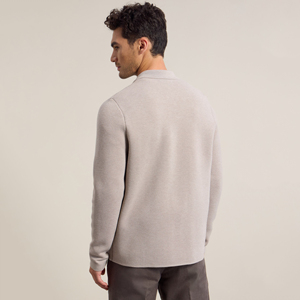 Cárdigan de punto sólido para hombre, con cuello, manga larga, abotonado, de un solo pecho. - Product Image 4