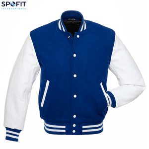 OEM Custom Logo Varsity Jacket Genuine Leather Sleeves Chenille Patches Embroidery Letterman Varsity Jacket for Men - Product Image 3