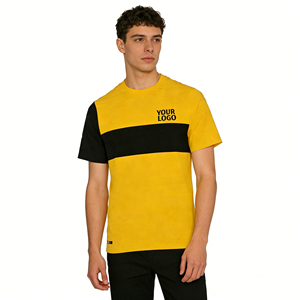 Unisex <b>Black</b> Yellow Color Blocked Soccer Jersey Short Sleeve V-neck Moisture Wicking Polyester Custom Logo Front Print 3D - Product Image 3