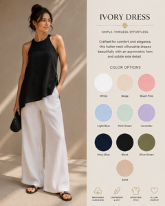 Conjunto de Pantalones Transpirables de Verano para Mujer, Estilo Moderno y Chic, Top Negro Combinado con Pantalones Anchos Blancos Casuales, Dos Piezas - Product Image 3