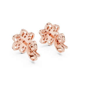Juego de pendientes de diamantes cultivados en laboratorio ROYAL BLOOM en oro rosa de 18 quilates para compromiso, boda, fiesta, regalo de San Valentín, uso diario para mujeres - Product Image 3