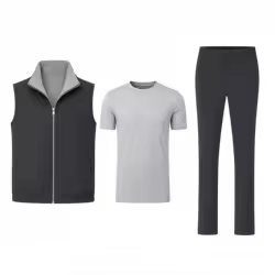 Gilet matelassé léger réversible pour homme, sans manches, zippé, décontracté, imperméable, couche softshell pour l'automne et l'hiver - Product Image 1