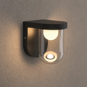 Lámpara de Pared Exterior LED Impermeable Lumetal Iron IP65 3000K Blanco Cálido CRI>=80 Moderna Cilíndrica de Metal 5W con Vidrio Templado - Product Image 1