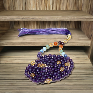 Comprar Trending Pulsera 7 Chakra Yoga joyería amatista 108 anudado Mala cuentas hecho a mano artista indio collares con cuentas regalo - Product Image 1