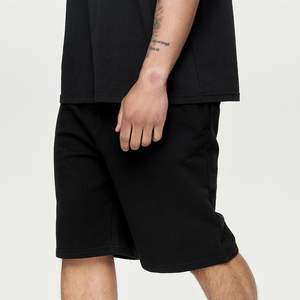 Men's Solid <b>Black</b> Cotton Bermuda Shorts Mid Waist Elastic Comfortable Casual Wear - Product Image 4