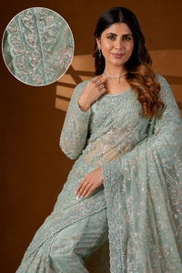 Sari de red suave para mujer, diseño indio de Vexotrend, hermoso diseño Patola, estilo tradicional, para todas las estaciones, para bodas y fiestas, de secado rápido - Product Image 6
