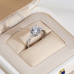 High on Demand Stylish Moissanite <b>Solitaire</b> <b>Ring</b> with <b>Silver</b> Finish for Women Bridal and Casual Fashion Available For Sale - Product Image 5