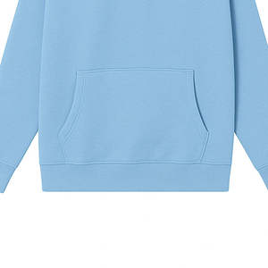 Sweat-shirt unisexe bleu clair à col montant et fermeture éclair, en molleton bouclette, coupe oversize, manches classiques, pour l'automne - Product Image 3