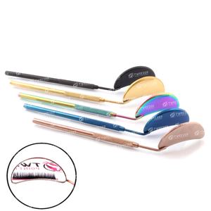 Modèle d'applicateur de beauté en acier inoxydable de nom de marque personnalisé de poignée de miroir d'extension de cils à pointe plate multifonctionnelle en gros - Product Image 4