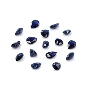 Saphirs bleus naturels non traités, taille poire 4x5mm, pierres précieuses de saphir bleu naturel facettées pour la création de bijoux - Product Image 3