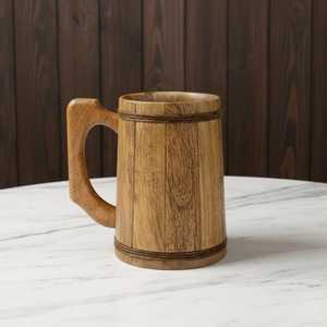 Tazas de madera hechas a mano de alta calidad y tazas de bebida con simulación de barril de madera, tazas dobles vikingas y para uso en bares artesanales - Product Image 3
