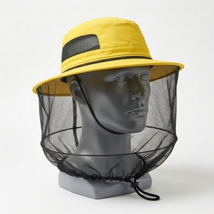 Chapeau anti-moustiques OEM personnalisé à large bord, noir, avec filet anti-insectes amovible, respirant, protection solaire extérieure, pour randonnée et pêche, faible MOQ - Product Image 4