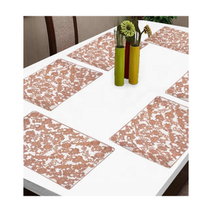 Mantel Individual de Lino y Algodón Tejido Marrón, Teñido con Tintes Naturales, Artesanía India, Ecológico, para Comedor, Venta al por Mayor, Exportación - Product Image 1