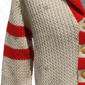 Pull collège avec broderie pull boutonné en gros avec poches hiver pull décontracté cardigan - Product Image 6