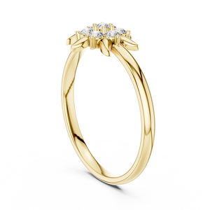 Bague en or massif 18 carats avec diamant de laboratoire en forme de fleur pour femme |   Bague de fiançailles élégante à motif floral |   Cadeau d'anniversaire de mariage - Product Image 2