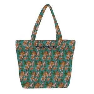Main bloc imprimé indien à la main coton toile matelassé sac fourre-tout femmes fourre-tout Shopping sac matelassé à la main bloc imprimé sac - Product Image 1