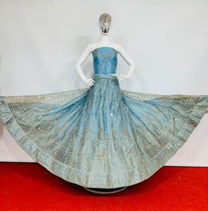 Zarna 16 Kali Flare mariée Lehenga lourd indien pakistanais Design avec miroir complet Shisha Jarkan pierres paillettes travail Salwar robe - Product Image 2