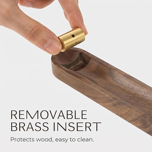 Wooden <b>Incense</b> Stick <b>Holder</b> with Ash Catcher Tall <b>Incense</b> <b>Holder</b> with 3 Holes Brass for Meditation Spa Yoga <b>Incense</b> Stick <b>Holder</b> - Product Image 4