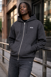 เสื้อฮู้ดซิปแบบสั่งทำพิเศษ ขนาดใหญ่พิเศษ ผ้าฟลีซหนา 400 GSM ผ้าฝ้ายพรีเมียม สตรีทแวร์ ทรงบ็อกซี่ ผู้จำหน่ายขายส่ง - Product Image 5