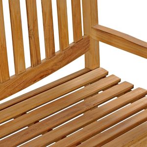 Silla de Jardín Tradicional de Teca para Exteriores con Reposabrazos, Estructura de Madera Maciza, Patas Cónicas, Impermeable, Ecológica y Cómoda - Product Image 5