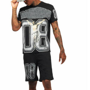 Ensemble de t-shirt et short de sport pour homme, tenue de sport décontractée en deux pièces, tenue de sport pour la salle de sport, la remise en forme, l'entraînement quotidien, style de vie estival - Product Image 5