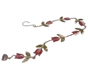Guirlande de fleurs multicolores en tôle galvanisée écologique à fixer sur la porte pour les fêtes de Noël et du Nouvel An en extérieur, fournitures pour la maison - Product Image 2