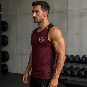 Men <b>Sports</b> <b>Tank</b> <b>Top</b> Lightweight Performance Fabric Moisture Wicking Quick Dry Construction Sleeveless Athletic Fit Training Wear - Product Image 4