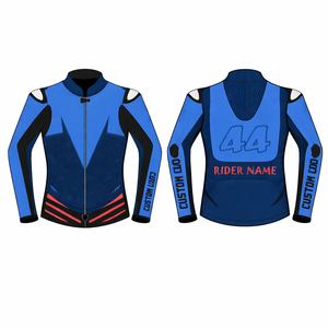 Chaqueta de Motociclismo Personalizada GSX de Cuero, Impermeable, de Secado Rápido, con Protección de Nivel 2 CE, para Carreras en Pista, con Protección Contra Golpes - Product Image 1